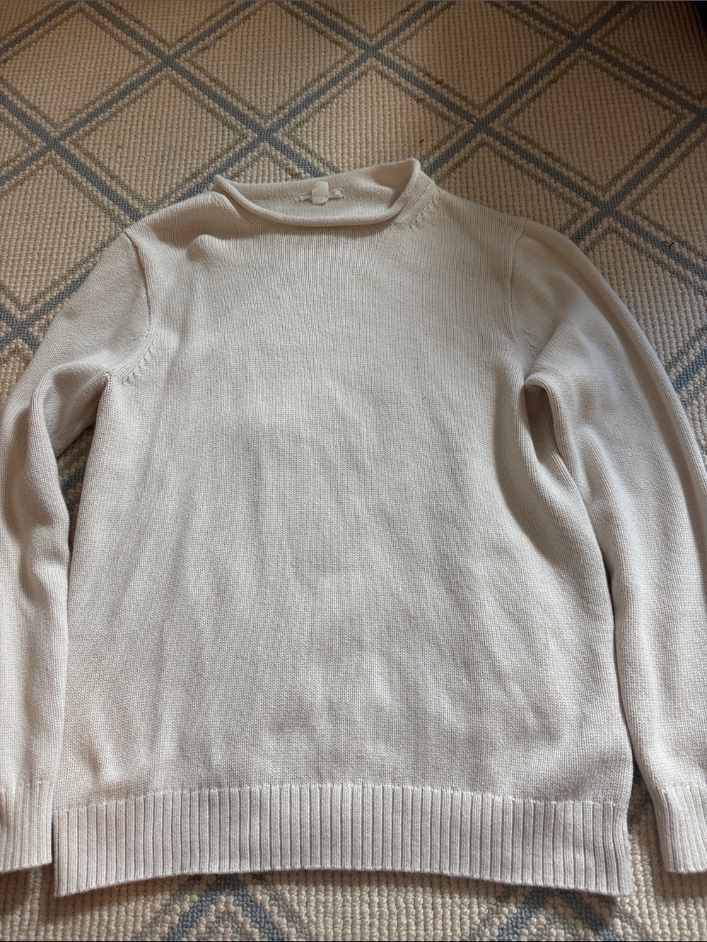EUC Crewcuts Cream Knit Roll neck Sweater Sz XL 12-14